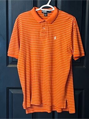 Ralph Lauren Orange White Striped Polo Shirt